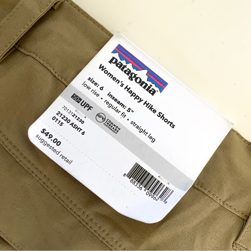 Patagonia NWT Happy Hike Shorts Size 6 Inseam 5” Low Rise Regular Fit - Picture 3 of 10